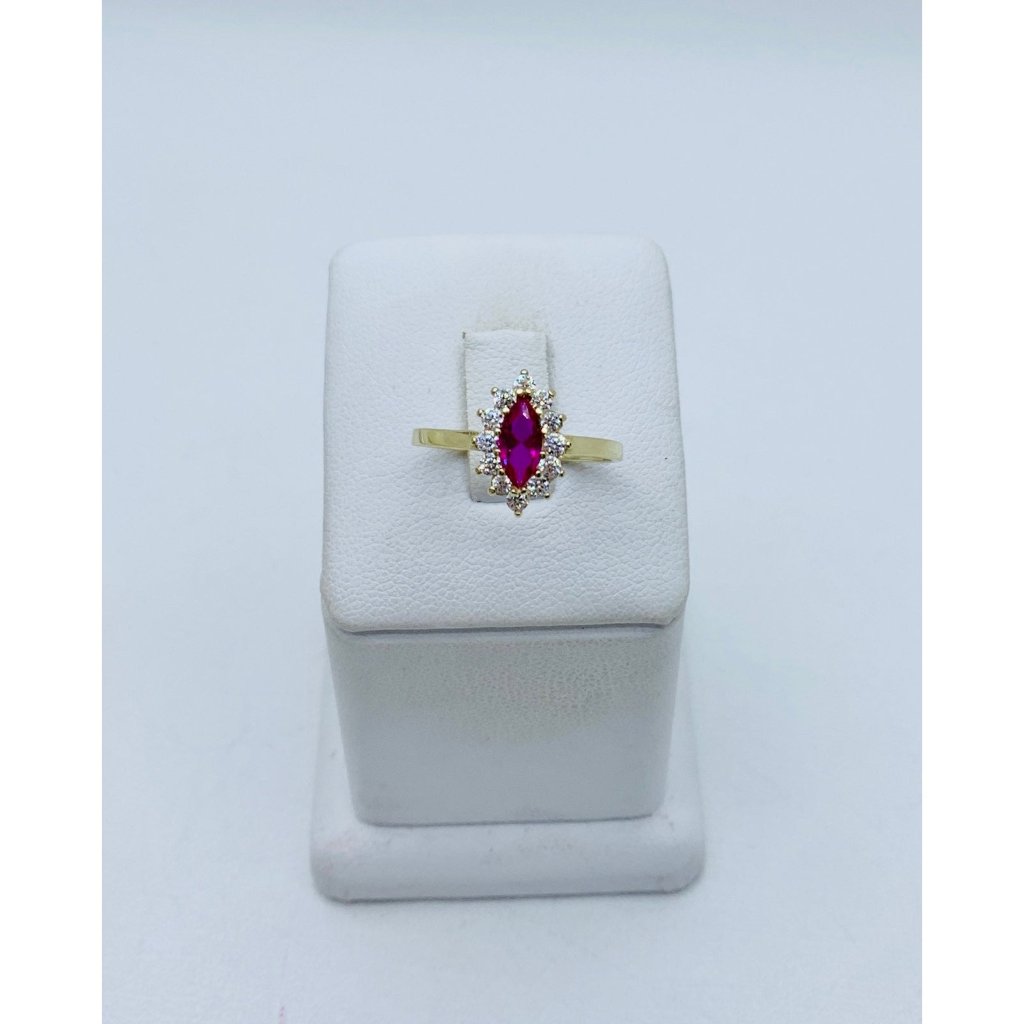 10k Solid Gold Ring Ring Red Size 7